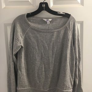 cute grey off the shoulder crew neck